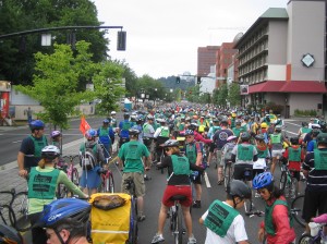 Everyone comes out to ride Portland's bridges once a year.